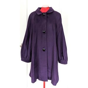 Banana Republic Purple Wool Puff Sleeve Dress Coat